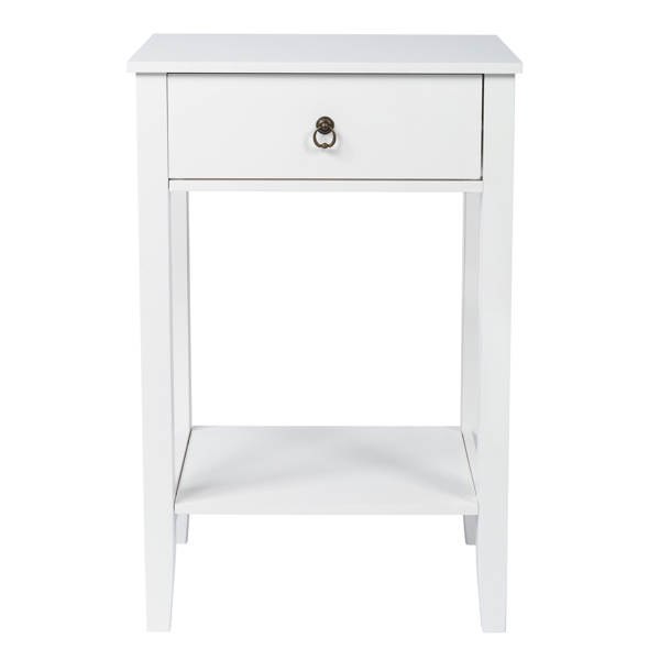 FCH Two-layer Bedside Cabinet Coffee Table with Drawer White