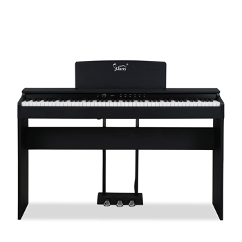 【Do Not Sell on Amazon】Glarry GDP-105 88 Keys Standard Full Weighted Keyboards Digital Piano with Furniture Stand, Power Adapter, Triple Pedals, Headphone，for All Experience Levels Black
