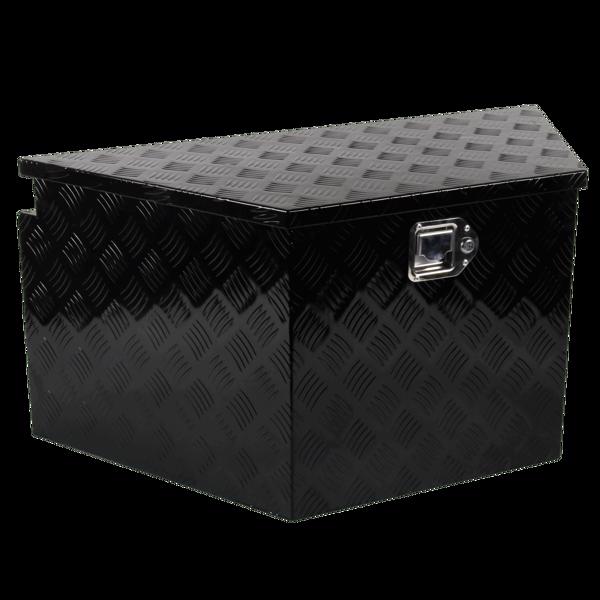 Tool Box Black, with flip steps, size 36"*19"*17.5", five patterns, all black G-shaped locks, built-in 1 air lever, T-shaped cardboard box, aluminum plate 1.5mmMT018044（Temu & Amazon prohibits sales）(