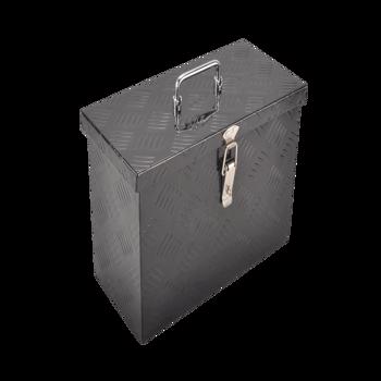MT018008 Aluminum  Tool Box Black, size 16”* 7.5”* 10”, pattern 5, single lock, single spring