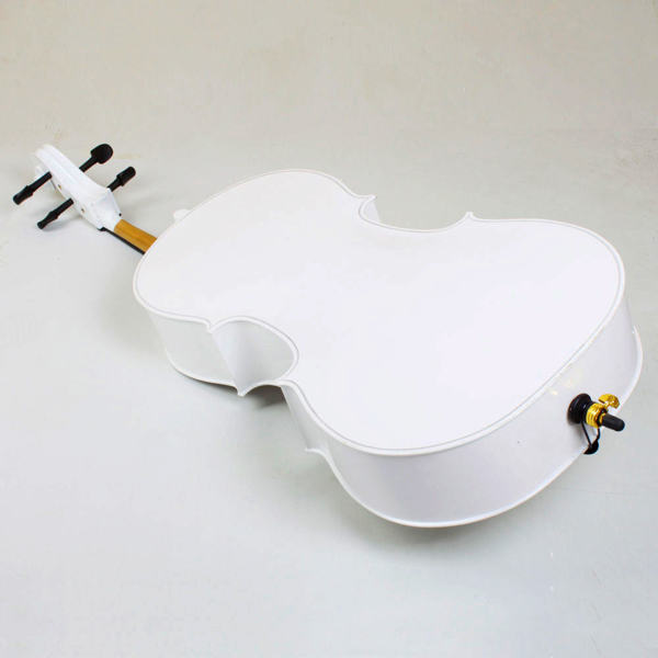 4/4 Wood Cello Bag Bow Rosin Bridge White