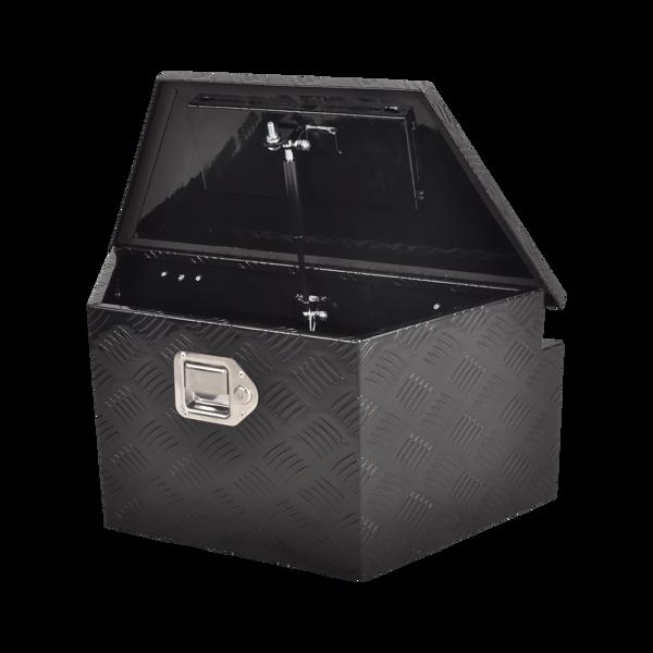 Aluminum Tool Box Black, foot 12"*13.3"* 26",five stripes,single lock,single springMT018032（禁售temu&亚马逊）(不支持无理由退货)