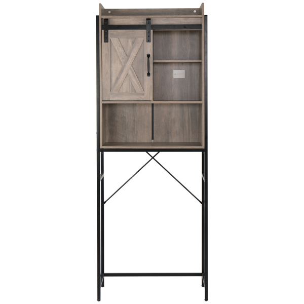 FCH Retro Style MDF With Triamine Iron Frame Sliding Door Three-Layer Rack Bathroom Cabinet