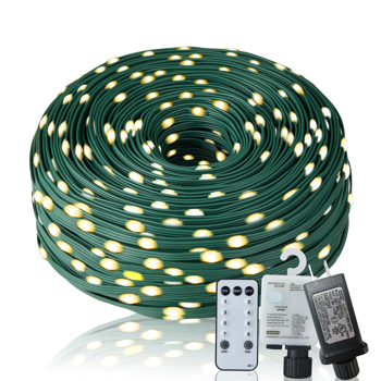 Christmas Rope Lights,1000LED/328Ft Outdoor Decorative String Strobe with 8 Modes/Remote/IP67 Waterproof/Timer/Memory Function for Xmas Holiday/Wedding/Party/DIY/Garden/Patio/Atmosphere Decor