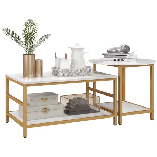 Set of 2 Coffee Tables (Swiship-Ship)（Prohibited by WalMart）
