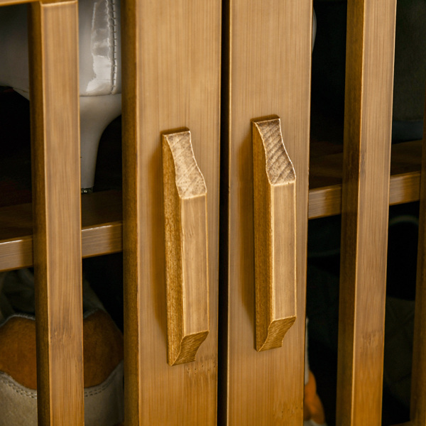 Shoe Bench with Storage Cabinets (Swiship-Ship)（Prohibited by WalMart）