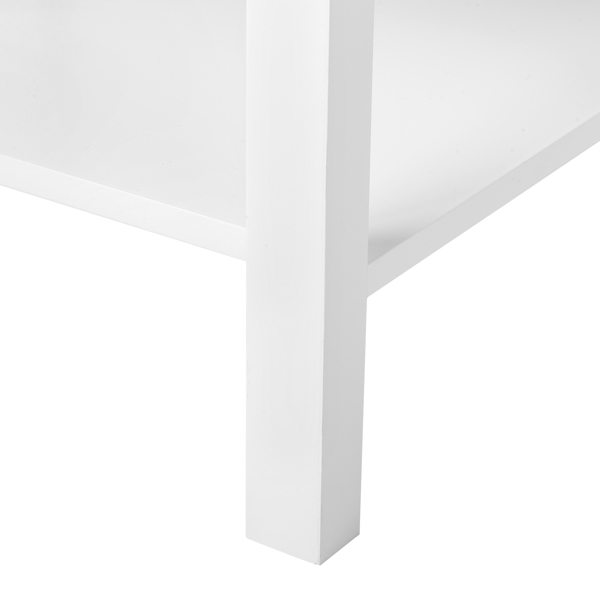 FCH 40*35*56cm Density Board Spray Paint Smoked Mirror Single Carved Bedside Table White