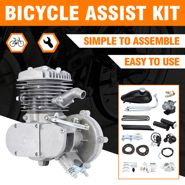 50cc 2 Stroke Motor Engine Full Kit Set for Motorized Bicycle Bike【No Shipping On Weekends, Order With Caution】