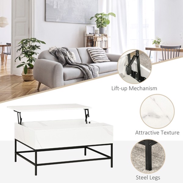 Top Coffee Table-white (Swiship-Ship)（Prohibited by WalMart）