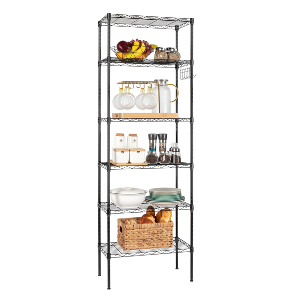 Replaceable assembly with wheels, floor mounted carbon steel storage rack, black