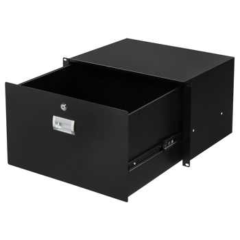 【Do Not Sell on Amazon】19\\" 6U Steel Plate DJ Drawer Equipment Cabinet with Keys Black