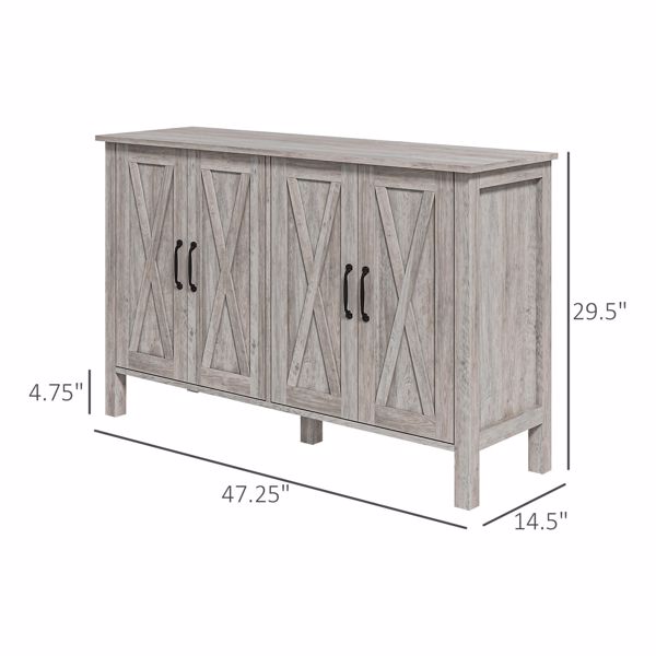 Kitchen Buffet Cabinet Gray (Swiship-Ship)（Prohibited by WalMart）