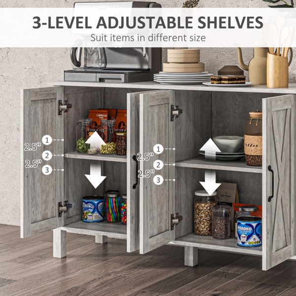 Kitchen Buffet Cabinet Gray ( Amazon Shipping)（Prohibited by WalMart）