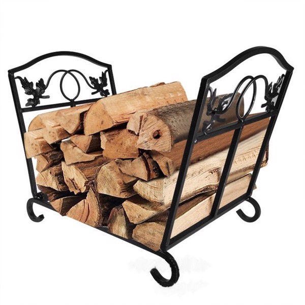 Folding Log Storage Rack, Log Holder Firewood Racks,Black