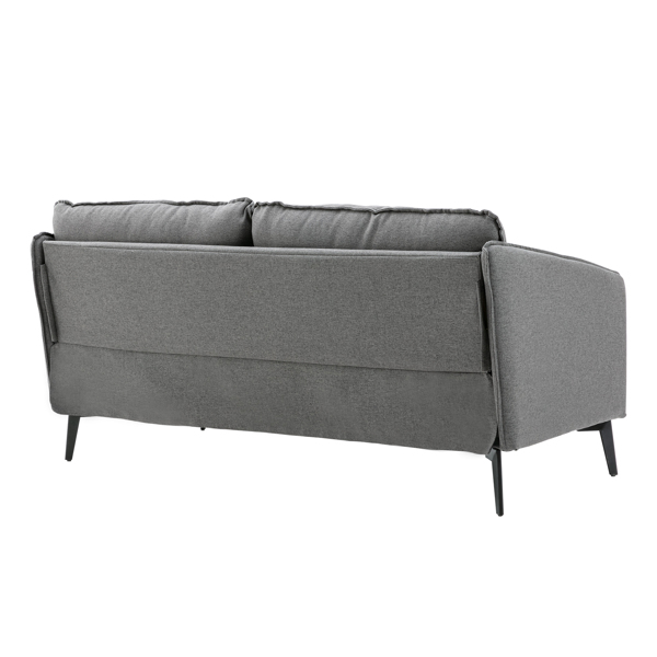 Modern Gray Fabric Loveseat Sofa Couch Upholstered Armrest Home Office Furniture