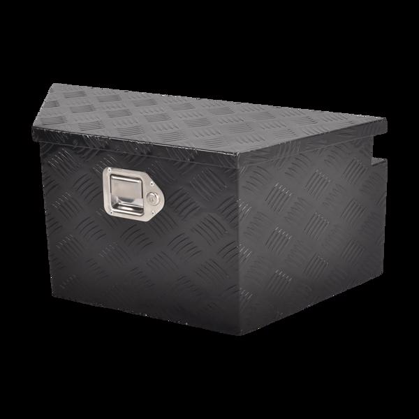 Aluminum Tool Box Black, foot 12"*13.3"* 26",five stripes,single lock,single springMT018032（禁售temu&亚马逊）(不支持无理由退货)