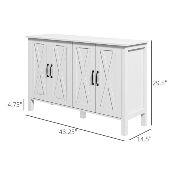 Kitchen Buffet Cabinet White (Swiship-Ship)（Prohibited by WalMart）