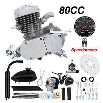  80CC Motorized Bike Bicycle 2 Stroke Gas Engine Motor Kit with Speedometer