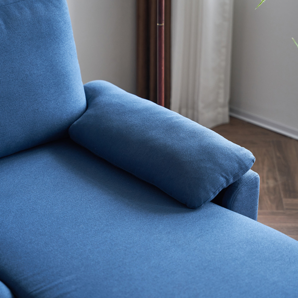  280 *140 *86cm L-Shaped Glossy With Iron Legs 4-Seater Indoor Modular Sofa Blue
