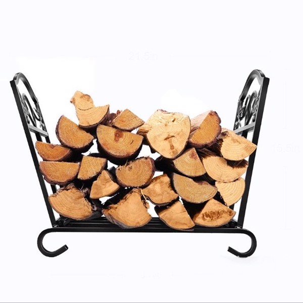 Folding Log Storage Rack, Log Holder Firewood Racks,Black