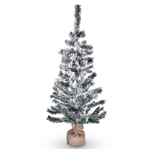 3 ft covering 90 branch tips Artificial  flocking snow Christmas Tree  for Holiday Decoration（No shipping on weekends.）