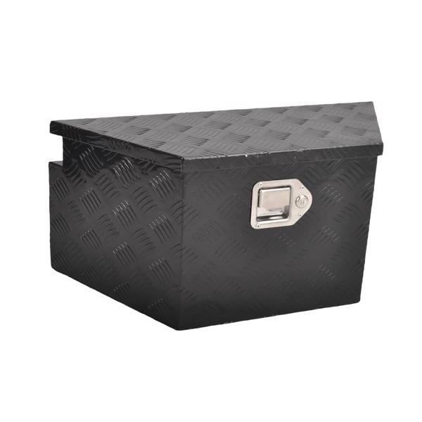 Aluminum Tool Box Black, foot 12"*13.3"* 26",five stripes,single lock,single springMT018032（禁售temu&亚马逊）(不支持无理由退货)