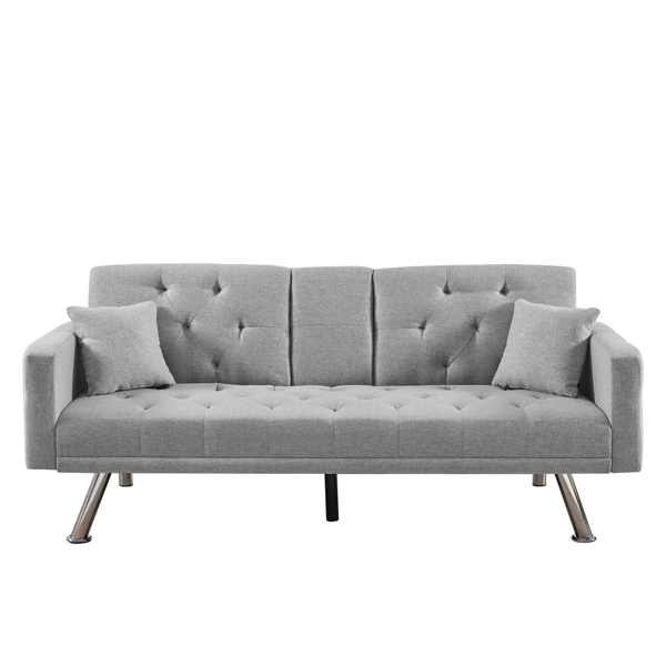 Multi-functional linen sofa bed-Grey