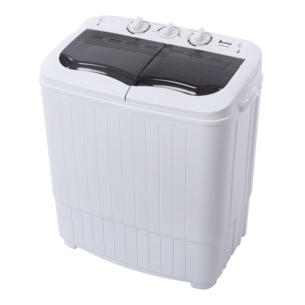 【No logo model replacement 30189854】Compact Twin Tub with Built-in Drain Pump XPB35-ZK35 14.3(7.7 6.6)lbs Semi-automatic Gray Cover Washing Machine
