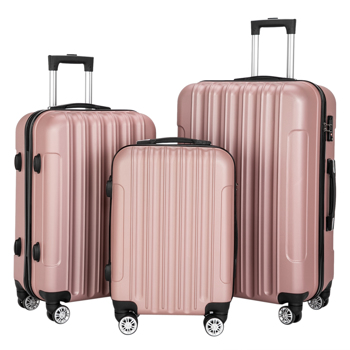 3-in-1 Multifunctional Large Capacity Traveling Storage Suitcase Luggage Set Rose Gold