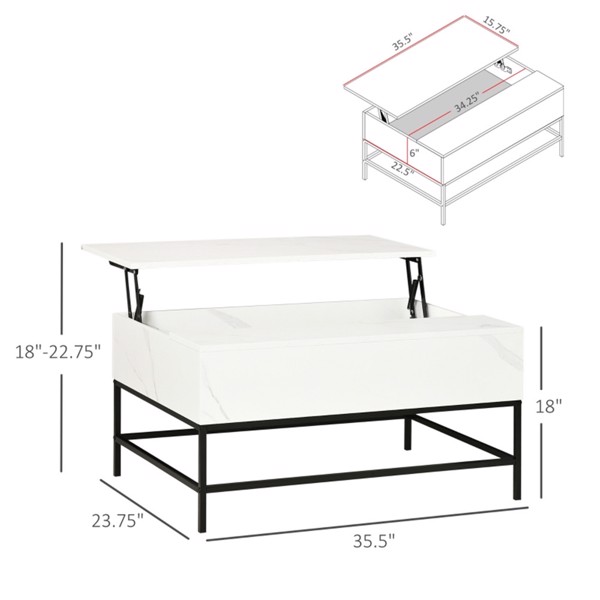 Top Coffee Table-white (Swiship-Ship)（Prohibited by WalMart）