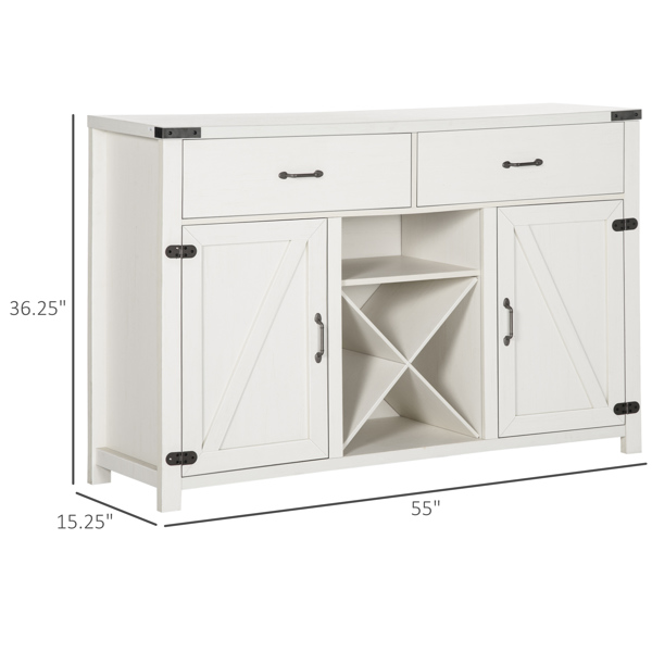 Kitchen Coffee Bar Cabinet White (Swiship-Ship)（Prohibited by WalMart）