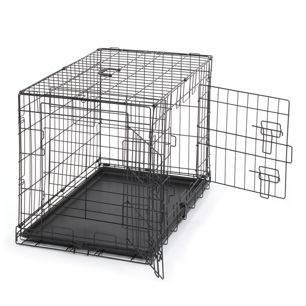 30" Pet Kennel Cat Dog Folding Steel Crate Animal Playpen Wire Metal