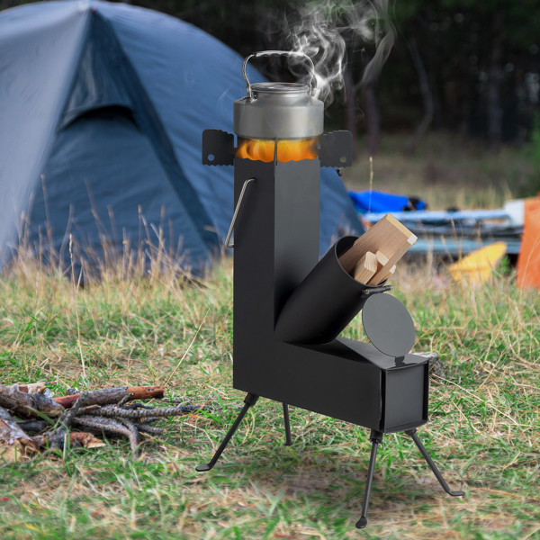 9.44"D x 17"W x 22"H camping rocket stove 