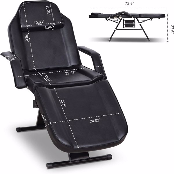 Facial Chair, Adjustable Tattoo Chair  for Professional Facial Lash Beauty Treatment 