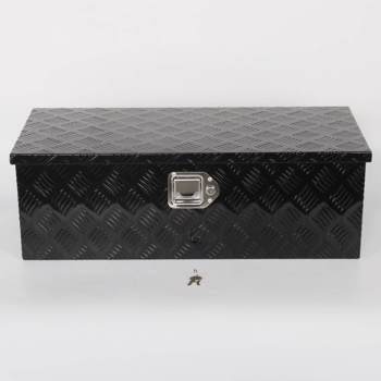 MT018053  Tool Box   Black, size 30\\"*13\\"*10\\", five patterns, single lock, double chain, aluminum plate 1.3mm, with internal partition