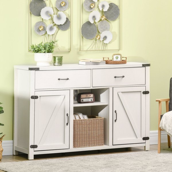 Kitchen Coffee Bar Cabinet White ( Amazon Shipping)（Prohibited by WalMart）