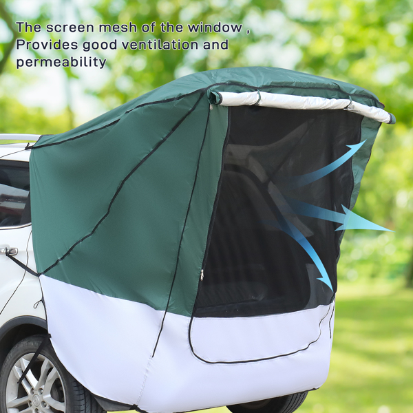 140*180*167cm Silver Tape Hardcore SUV Rear Tent Camping Tent Military Green Plus White Gray