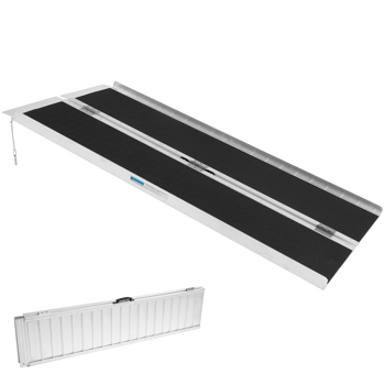 Non-Skid Wheelchair Ramp 5FT, Threshold Ramp with a Non-Slip Surface, Portable Aluminum Foldable Mobility Scooter Ramp, for Home, Steps, Stairs, Doorways, Curbs