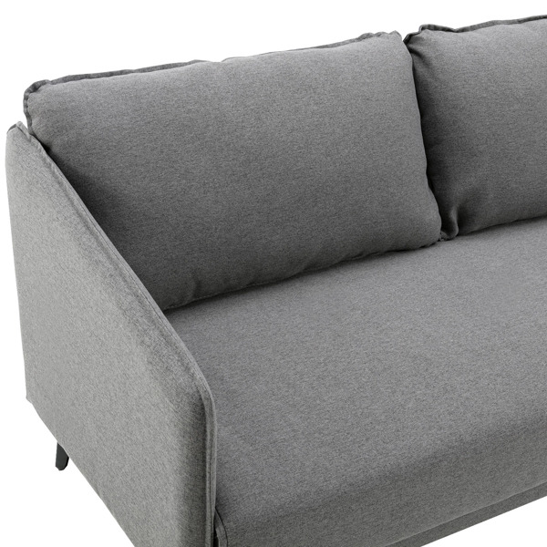 Modern Gray Fabric Loveseat Sofa Couch Upholstered Armrest Home Office Furniture