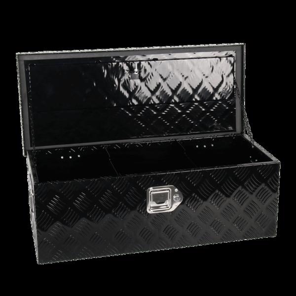 Tool Box Black, size 30"*13"*10", five patterns, single lock, double chain, aluminum plate 1.3mm, with internal partitionMT018053（Temu & Amazon prohibits sales）(No support for returns without reason)