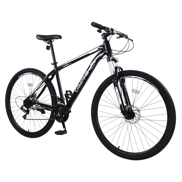 CamPingSurvivals 29in 21 Speed Load Bearing 150kg  High Carbon Steel Mountain Bike Black