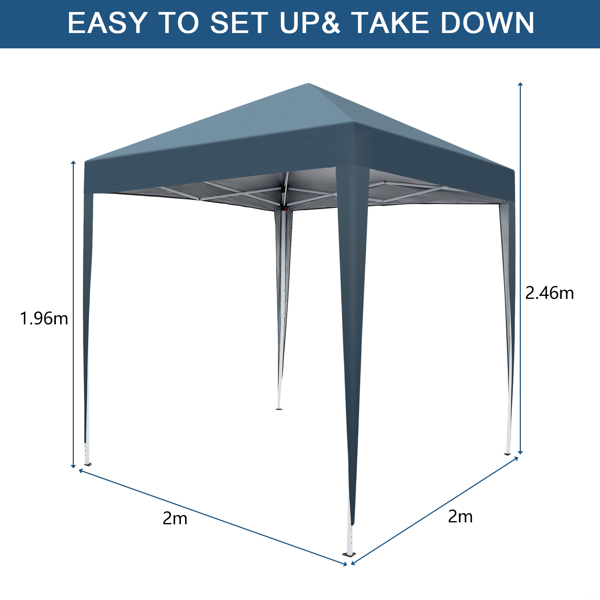 2 x 2m Practical Waterproof Right-Angle Folding Tent Blue