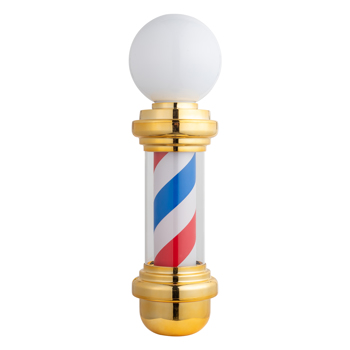 27\\" Barber Pole LED Light Golden,Classic Style Hair Salon Barber Shop Open Sign,Rotating Red White Blue LED Strips,IP44 Waterproof Save Energy 