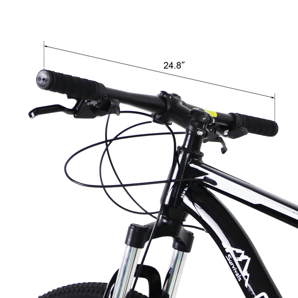 CamPingSurvivals 29in 21 Speed Load Bearing 150kg  High Carbon Steel Mountain Bike Black