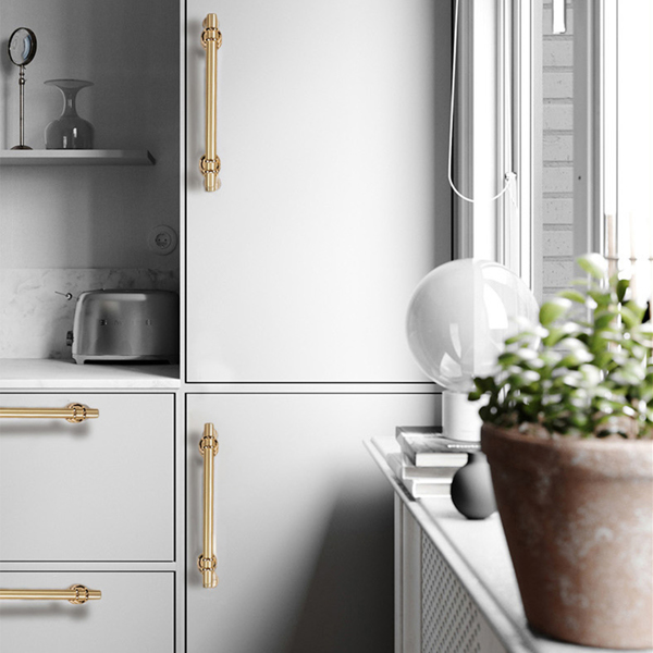 现代简约双色拼接轻奢欧式衣柜橱柜门把手抽屉鞋柜家具五金拉手 金96mm孔距 10pcs(周末不发货)-4