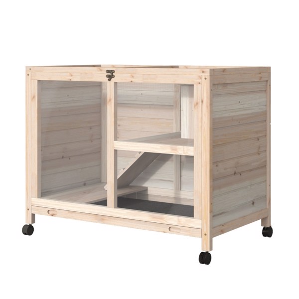 Pet cage /Wood Rabbit Hutch-Natural (Swiship-Ship)（Prohibited by WalMart）