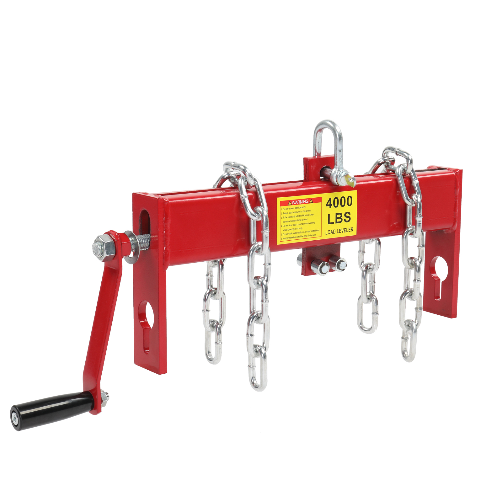 Heavy Duty Steel 2 Ton / 4000lbs Engine Hoist Load Leveler Shop Crane Cherry Picker with 2 Chains view 1
