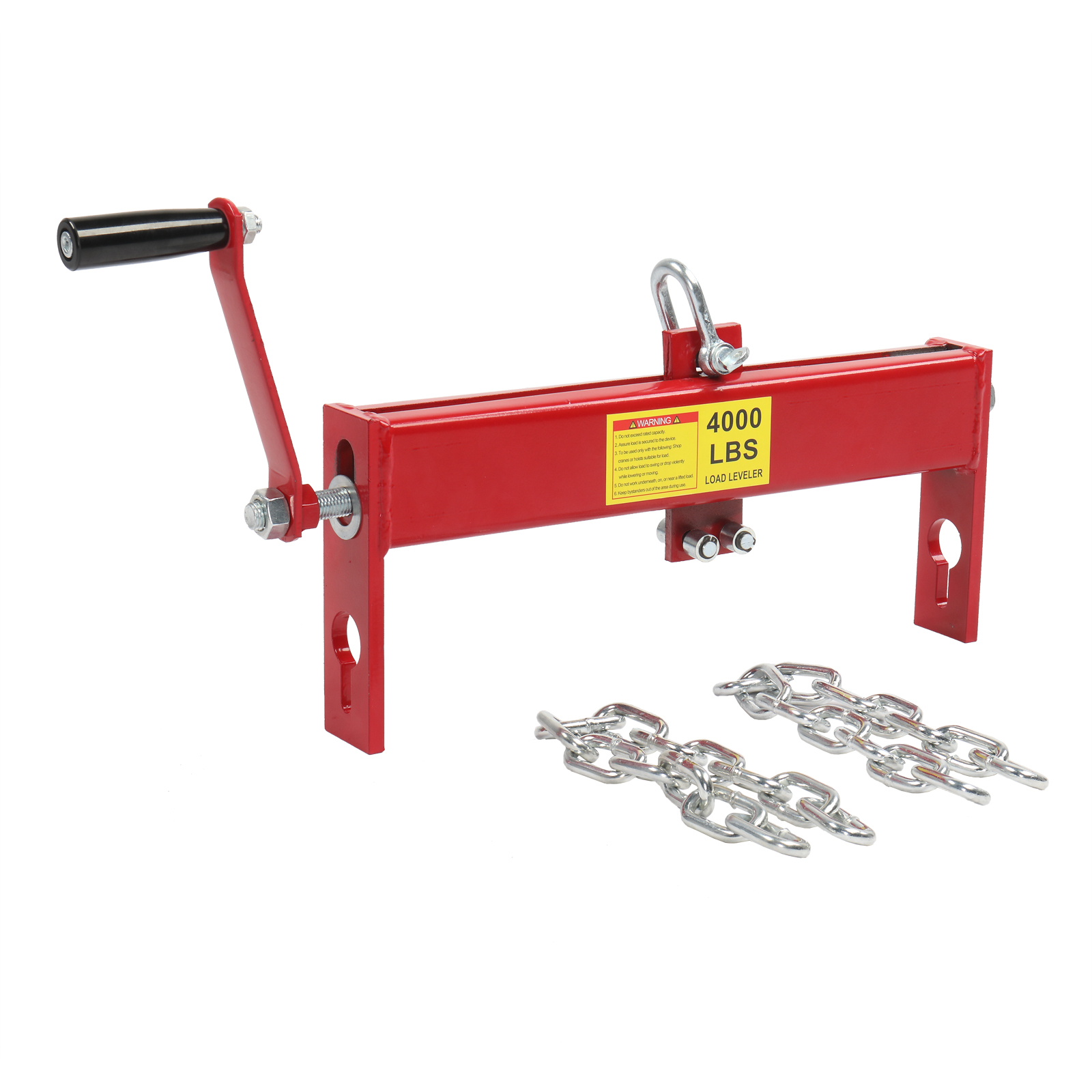 Heavy Duty Steel 2 Ton / 4000lbs Engine Hoist Load Leveler Shop Crane Cherry Picker with 2 Chains view 3