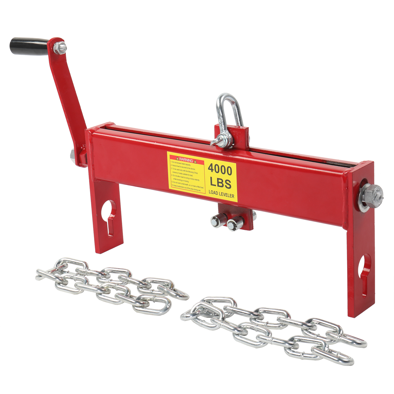 Heavy Duty Steel 2 Ton / 4000lbs Engine Hoist Load Leveler Shop Crane Cherry Picker with 2 Chains view 5