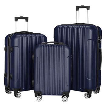 3-in-1 Multifunctional Large Capacity Traveling Storage Suitcase Luggage Set Navy Blue